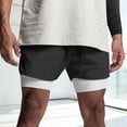 thumbnail image 2 of XIAONU Liner Workout Shorts for Men Elastic Drawstring Waist Inner Compression Layer Side Pockets Sport Bottoms, 2 of 4