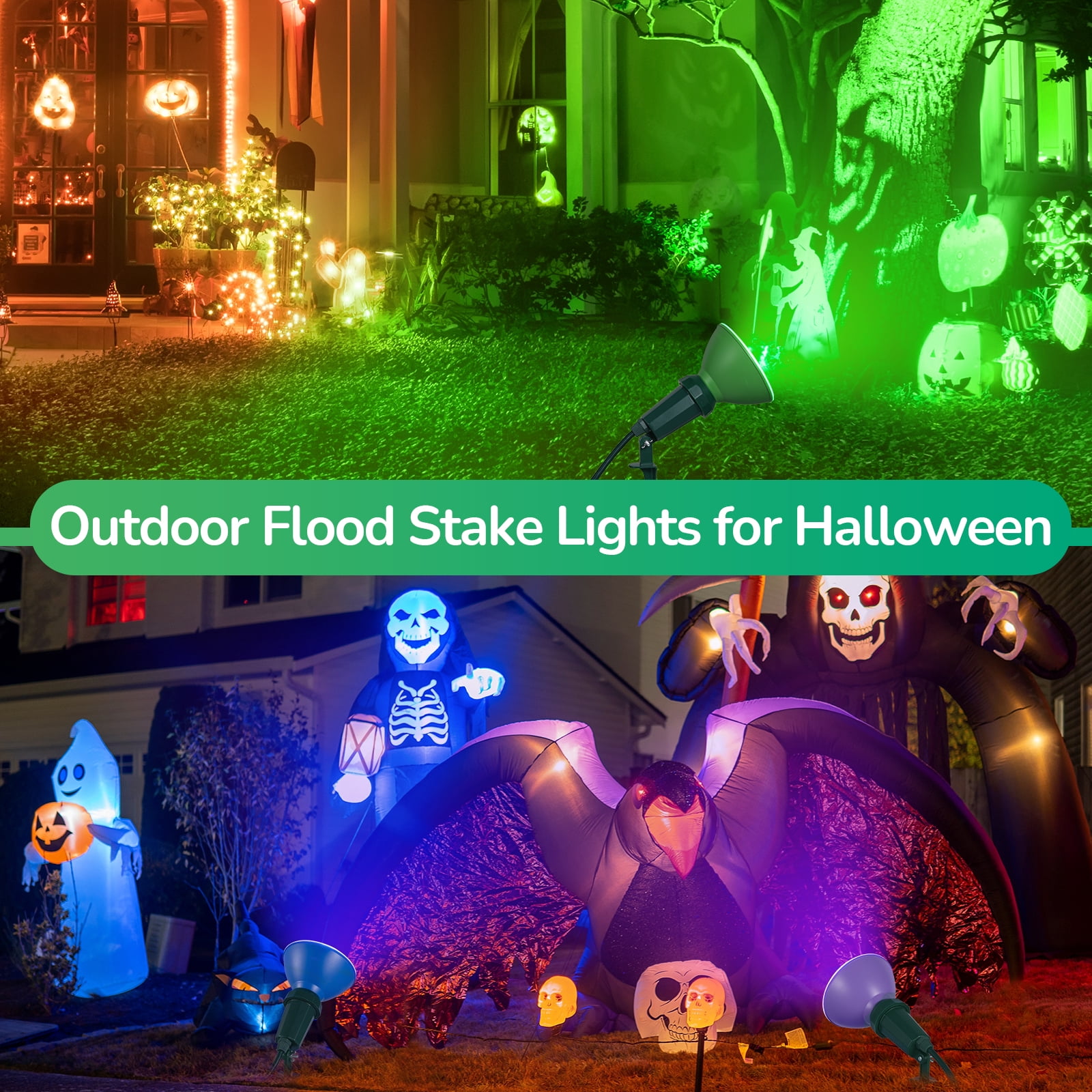 EDISHINE 2 Pack  Outdoor Spotlights for Garden Decoration Landscape light Plug in with 6FT Power Cord, 120V Weatherproof, E26 Base PAR38 Bulb Socket