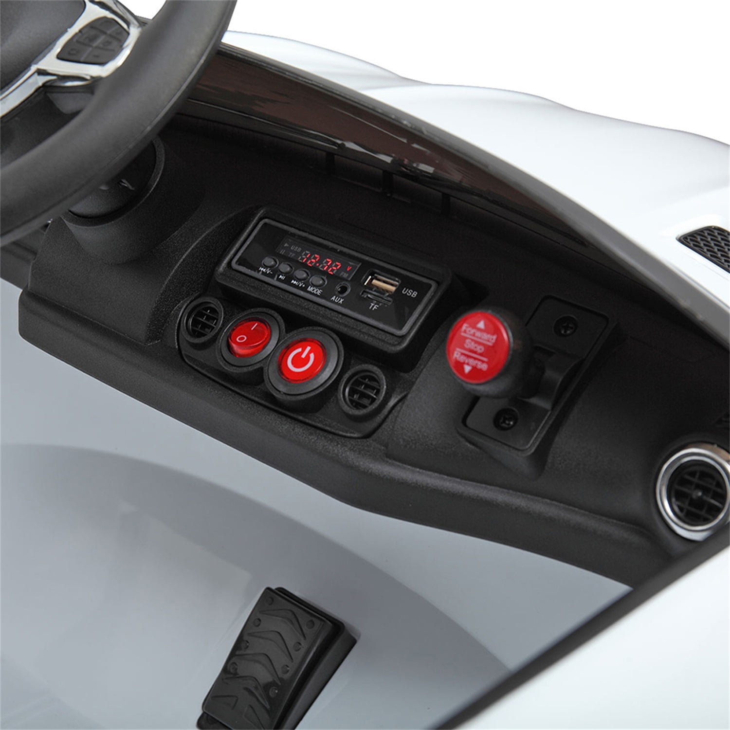 CIPACHO Licensed Benz GT 12V Powered Ride On Toy Car 2-Seat Kids Car Toy with MP3, Radio, Speed Shift, LED Lights, White CIPACHO Licensed Benz GT 12V Powered Ride On Toy Car 2-Seat Kids Car Toy with MP3, Radio, Speed Shift, LED Lights, White