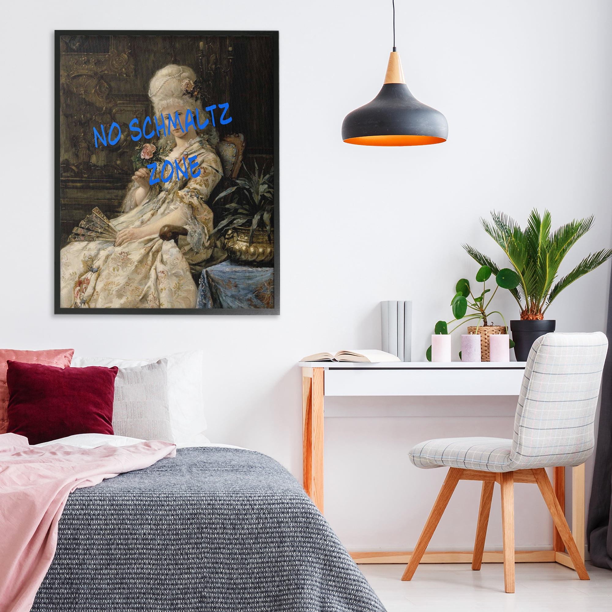 Stupell Industries Iconic No Schmaltz Zone Black Framed Giclee Art, design by Grotto Studios