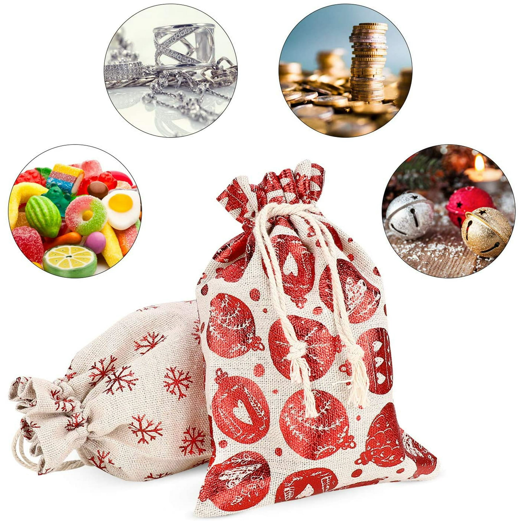 Sporgo Lot De 24 Calendriers De L'Avent à Remplir, Sacs En Tissu à