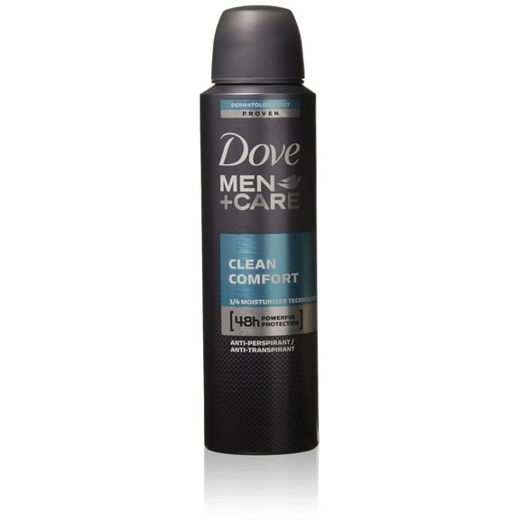New Dove Men Care Clean Comfort Anti-Perspirant Deodorant Spray 150 Ml/5.0oz (4 Can)