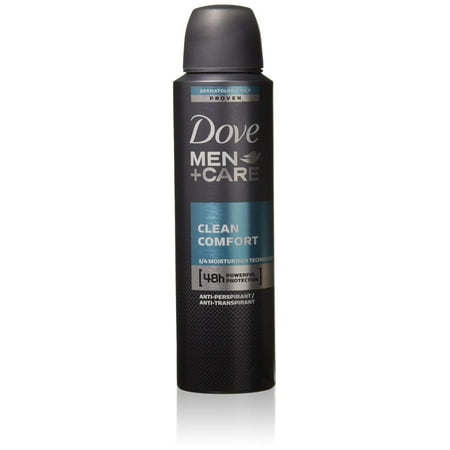 New Dove Men+Care Clean Comfort Anti-Perspirant Deodorant Spray 150 Ml/5.0oz (4 Can)