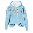 thumbnail image 2 of ClodeEU Women's Christmas Sweatshirt With Hooded,Fashions Long Sleeve Pullover with Pocket Light Blue,Womens Plus XXXXXL, 2 of 5