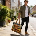 thumbnail image 7 of ROLKFUK Cow Print Quilted Tote Bag for Women, Water Resistant Polyester Travel Handbag, Lightweight Multi-Pocket Casual Bag for Shopping, Daily Use, Weekend Getaway & Travel, 7 of 7