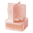 thumbnail image 2 of TISHITA Desktop Organizer Pen Holder Card Holder Container Stationery Supplies Pegboard Makeup Organizer Desk Organiser for Classroom Pink, 2 of 7