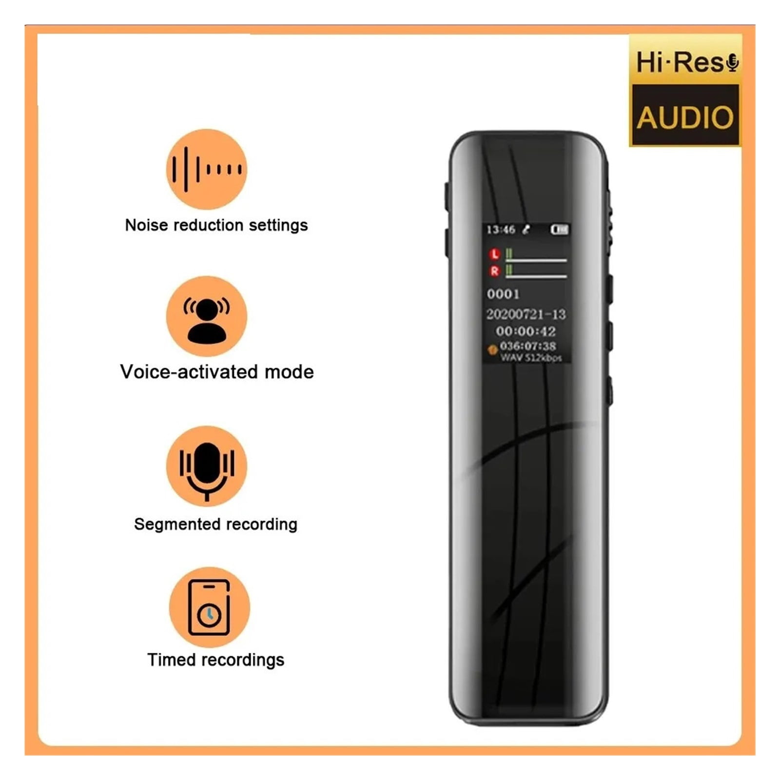 Voice Activated Recorder Music Player Record Noise Reduction Timed Recording Dictaphone