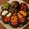 thumbnail image 2 of Octopus Charcuterie Platter, Personalized Ocean Themed Cheese Bread Board, Wood Platter, Unique Kraken Design Wood Serving Tray for Cheese, Meats, and Fruits, Novelty Gift for Seafood Lovers, 2 of 9