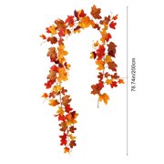 Cheapark 2 Meter Fall Leaf Garland - Artificial Maple Vine For Thanksgiving Halloween Wall Ceiling Decor