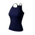 thumbnail image 3 of MixMatchy Women's Simple Casual Basic Active High Neck Ribbed Tank Top, 3 of 3