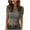 Gray1, variant on yillto Womens Ribbed Top Crop Short Sleeve Slim Shirts Lace Crewneck Casual Basic Tees Tshirts S-XXXL