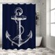 thumbnail image 3 of Cortina de ducha personalizada con ancla azul marino, 60 x 72 pulgadas, 3 of 4