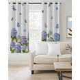thumbnail image 2 of Spring Hydrangeas Blackout Curtains for Bedroom Living Room Darkening Curtains 84 Inch Length 2 Panels Set Purple Floral Butterfly Leaves Window Curtain Window Treatment Grommet Drapes 42"x84", 2 of 9