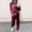 Wine, variant on Casual Womens Pants,Womens Pants Casual Solid Color Velour 2 Piece Set Long Sleeve Crew Neck Top and Full Length Cuffed Pants with Pockets Elastic Waist,Size S