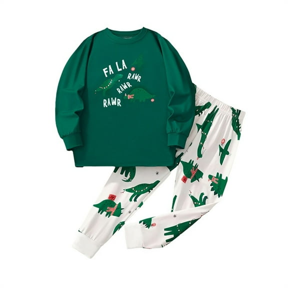 XXWXYD Toddler Girl Dinosaur Christmas Outfit Set 2-Piece Top & Pants with Festive Dino Print, Long Sleeve Toddler Clothes for Boys Girls Holiday Wear