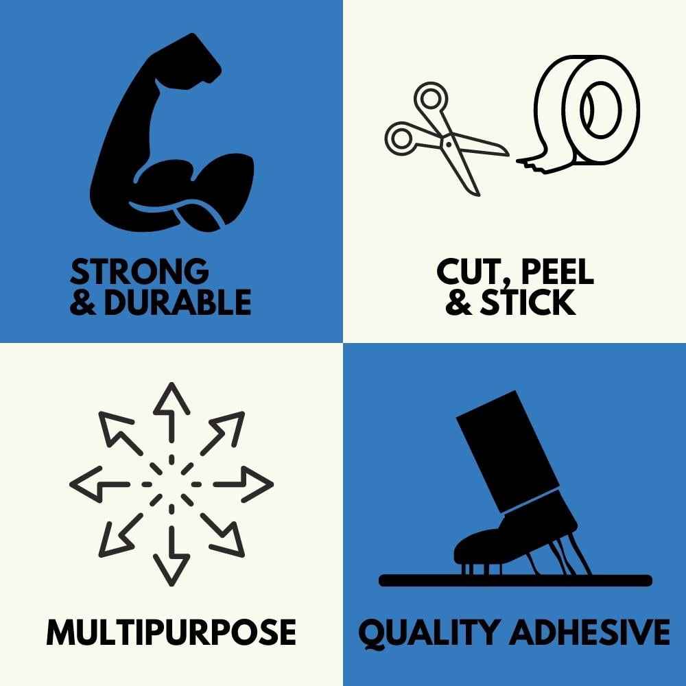 Shield Tape Blue Color Professional Grade, Multi-Purpose, High Performance Adhesive Painters Masking Tape, 5.5 Mil, 1 Inch x 60 Yards, 48 Rolls