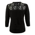 thumbnail image 2 of Ralph Lauren Women's Lace Trim Crewneck Pullover Sweater Blk XS, 2 of 5