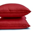 thumbnail image 4 of The HomeCentric Luxury Lumbar Pillow Cover Blood Red Pack Of 2, 12"x16" (30x40 cm) Art Silk Plain & Solid Oblong Pillow Cover, Solid Modern Style - Blood Red Luxury, 4 of 5