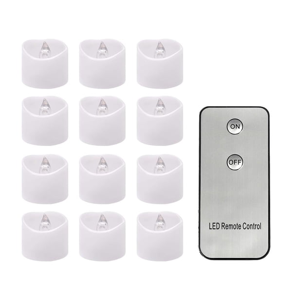 Yuarrent 12 Uds. Bombilla parpadeante realista y brillante, funciona con pilas, sin llama, luces LED para té, velas, luces para ventana, acampada al aire Iluminación navideña Yuarrent HA012977-00