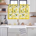 thumbnail image 2 of Yellow Summer Lemon Kitchen Curtains Short 45 Inch Length, Summer Botanical Watercolor Grommet Top Bedroom Living Room Curtains, Light Filtering Cafe Curtain Drapes 2 Panels Set 84''x45'', 2 of 9