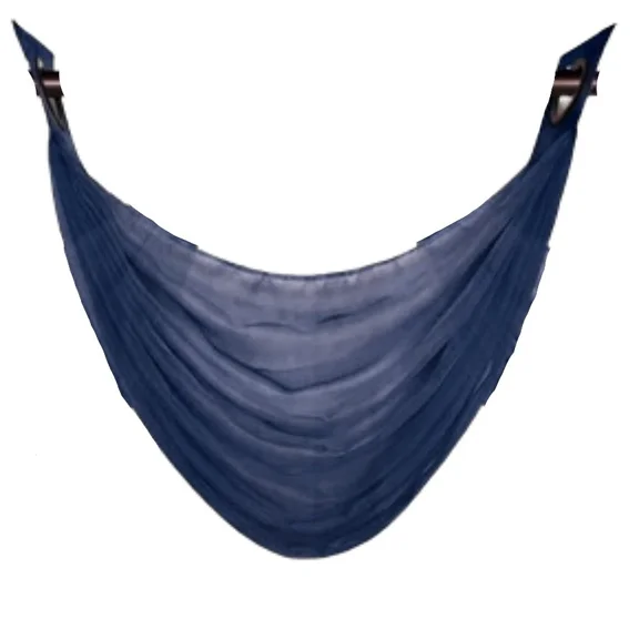 Gorgeous Home Linen K36 Elegant Voile Sheer Waterfall Swag Valance with Bronze Grommets, 36" x 16", 1-Piece Navy Blue