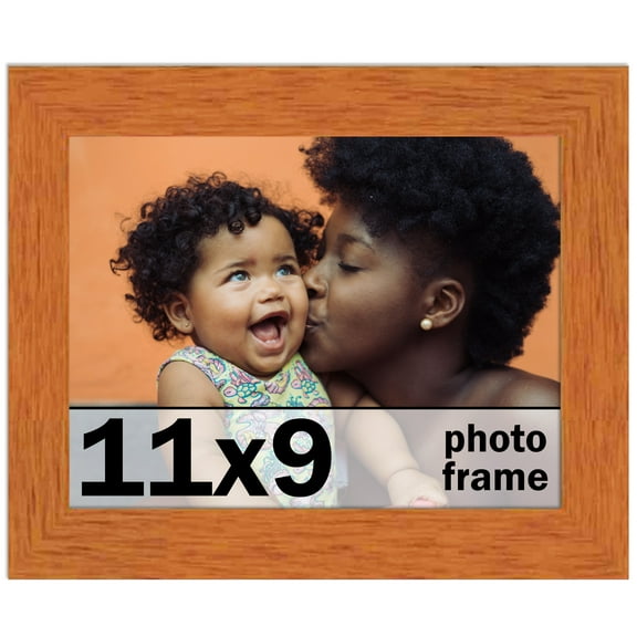 11x9 Frame Honey Pecan Brown Picture Frame - Modern Photo Frame Includes UV Acrylic Shatter Guard