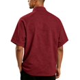thumbnail image 4 of Domzest Mens Quater Zip Stand Collar Shirt Short Sleeve Lightweight Pullover Summer Casual Breathable Solid Shirts Wine S, 4 of 7