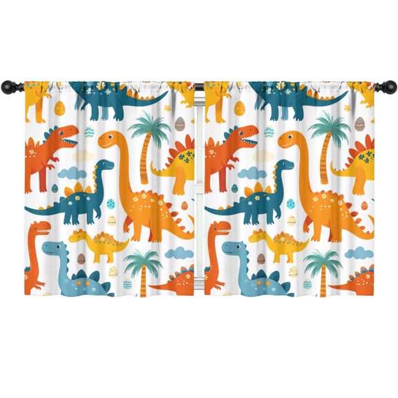 Blackout Kids Curtains,Cute Dinosaur Pattern Childrens Insulated Curtains Set Of 2,Bedroom Essentials,Toddler Room Decor 52x63in(132x160cm)