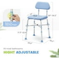 OasisSpace Heavy Duty Shower Chair with Back 500lbs, Padded Bathroom