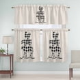 thumbnail image 5 of Birds on the Wire Purple Grey Curtain Valances Set Kitchen Curtains 36&nbsp;inch Length Rod Pocket Valance and Tiers 3 Piece Set Small Bedroom Bathroom Laundry Decor, 5 of 9