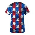 thumbnail image 5 of MELDVDIB Nursing Scrub Tops for Women 4th of July Patriotic Flag Print Working Uniform Short Sleeve V Neck Workwear Blouse T-shirt with Pockets, Gift, 5 of 5