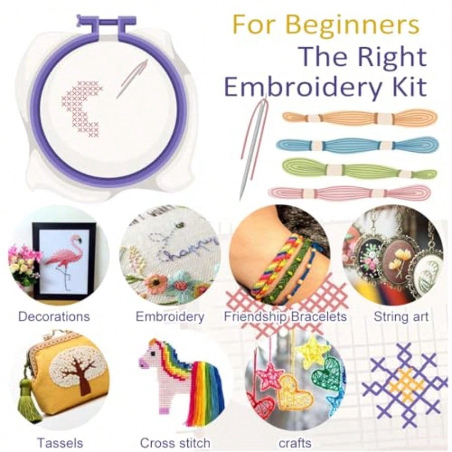Friendship Bracelet String 500 Skeins Rainbow Color Embroidery Floss Cross  Embroidery Thread Cotton Floss Bracelet Yarn Craft Floss Classic Color 50skeins x10 Pack