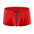 thumbnail image 4 of Men Underwear Boxers Shorts Homme Bikini Polyester Solid Panties Man Zip Low Rise U Convex Pouch Underpants Cueca Calzoncillo black L, 4 of 4