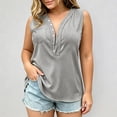 thumbnail image 2 of XIYON Tank Tops For Women Elegant Solid Color Sleeveless Button Front Pocket Tank Top For Lightweight Casual Surplice Design Workout Tops, 2 of 4