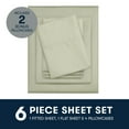 thumbnail image 6 of Serta 6-Piece 800 Thread Count Green Cotton Rich Adult Bed Sheet Set, King - Deep Pocket, 6 of 9