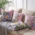 thumbnail image 2 of Phantoscope Tropical Series Decorative Throw Pillow Covers, Light Purple Sunflower, 18" x 18", Set of 4, 2 of 6