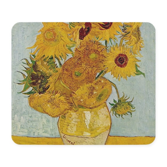 CafePress - Vincent Van Gogh Sunflower Painting Mousepad - Non-slip Rubber Mousepad, Gaming Mouse Pad
