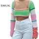 thumbnail image 3 of Pantalones cortos Qarigey Patrón de rayas de colores llamativos S, 3 of 4