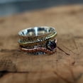 thumbnail image 2 of Amethyst Gemstone Spinner Ring, 925 Sterling Silver Ring, Two Tone Ring, Fidget Ring, Anti Stress Ring, Meditation Ring, Gift For Her Ring,., 2 of 4
