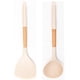thumbnail image 1 of Juego de Herramientas de Cocina Ergonómicas Antiarañazos con Mango de Madera Natural de 2 Piezas para Utensilios de Cocina Antiadherentes Crema, 1 of 5