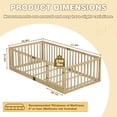 thumbnail image 6 of Sesslife Twin Size Floor Bed with High Fence & Door, Wood Twin Bed Frame with Salts and 21.5” Safety Guardrails, Twin Floor Bed for Boys Girls, No Box Spring Needed, Natural, 6 of 8