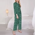 thumbnail image 3 of Honeii Green Christmas print Women's Pajama Sets Long Sleeve Button Down Sleepwear Nightwear Soft Pjs Lounge Sets-Medium, 3 of 7
