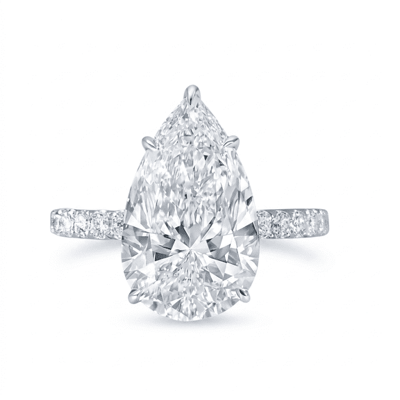 3.30Ct Pear Lab Grown Diamond Engagement Ring IGI VS1 F 14K White Gold