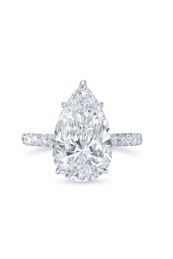 3.30Ct Pear Lab Grown Diamond Engagement Ring IGI VS1 F 14K White Gold