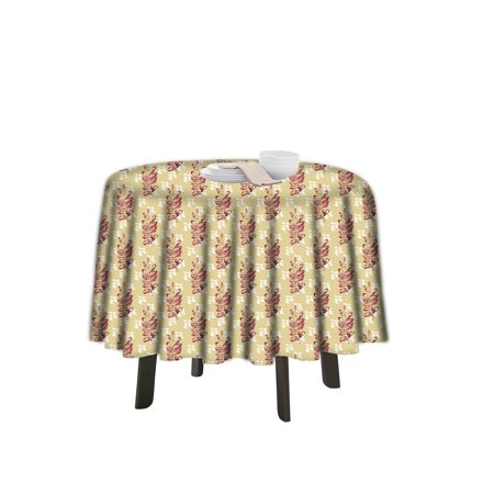 

eloria Floral Printed Round Table Cloth Resistant Washable Decorative Table Cover for Dining Table