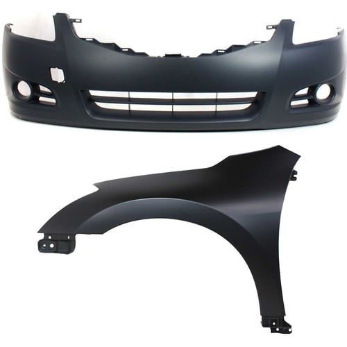 Front Bumper Cover Fender Kit For 2010-2012 Nissan Altima Primed Sedan 4-Door