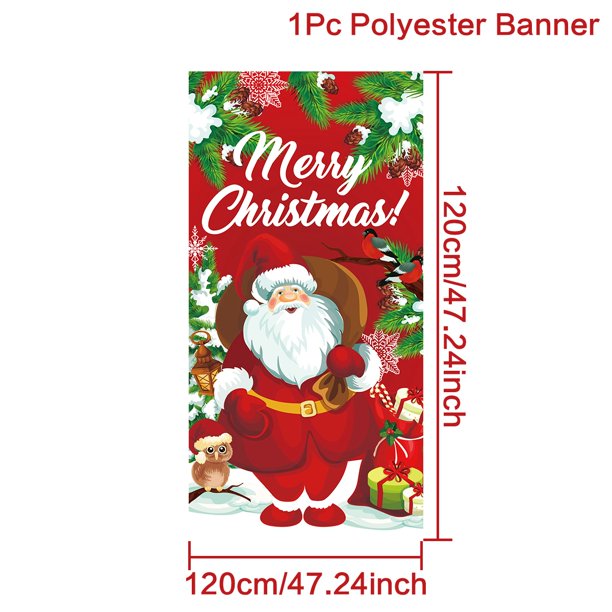 Bandera vertical con diseño de muñeco de nieve de Navidad, colgante de Papá Noel, decoración navideña 2024, Año Nuevo 2025