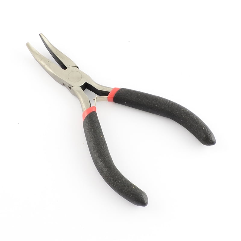 45# Carbon Steel DIY Jewelry Tool sets: Round Nose Pliers Wire Cutter Pliers End Cutting Pliers Side Cutting Plier and Bent Nose Plier Black 285x185x13mm 5pcs/set 1set
