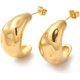 thumbnail image 1 of 1 par de pendientes de lágrima de acero inoxidable 304 chapados en oro real de 18 quilates, pendientes sencillos con adorno., 1 of 2