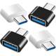 thumbnail image 1 of Adaptador USB C a USB (paquete de 4), adaptador USB C a USB Otg, USB hembra a USB-c macho (2 negros y 2 blancos), 1 of 5